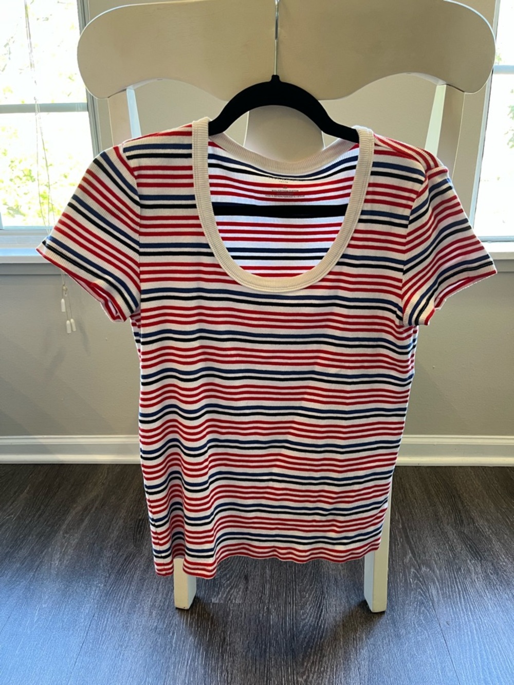 Talbots Striped Short Sleeve Tee. Petite Large.